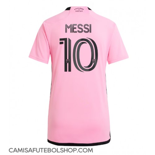 Camisa de time de futebol Inter Miami Lionel Messi #10 Replicas 1º Equipamento Feminina 2024-25 Manga Curta